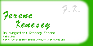 ferenc kenesey business card